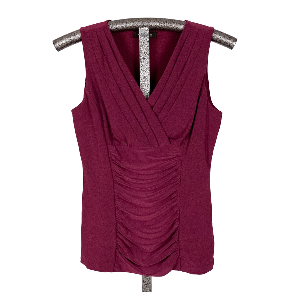 WHBM Fitted Burgundy Sleeveless Top Women's SZ SMALL Career Y2K Corporate